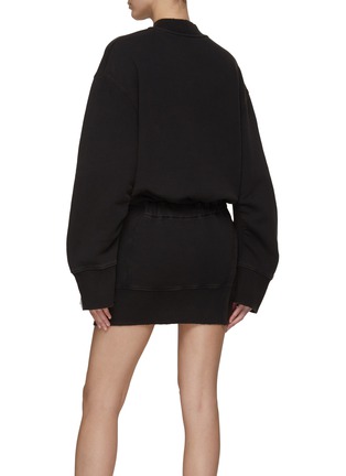 Back View - Click To Enlarge - THE ATTICO - Deconstructed Sweatshirt Mock Neck Mini Dress