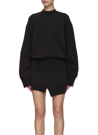 Main View - Click To Enlarge - THE ATTICO - Deconstructed Sweatshirt Mock Neck Mini Dress