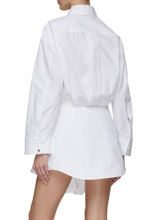 Back View - Click To Enlarge - THE ATTICO - ‘Candice’ Flared Mini Skirt Cotton Shirt Dress