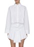 Main View - Click To Enlarge - THE ATTICO - ‘Candice’ Flared Mini Skirt Cotton Shirt Dress