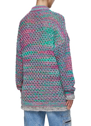 Back View - Click To Enlarge - THE ATTICO - Jagged Hem Braided Yarn Crewneck Sweater