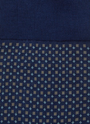 Detail View - Click To Enlarge - FALKE - ‘Uptown Tie’ Geometric Pattern Cotton Blend Socks