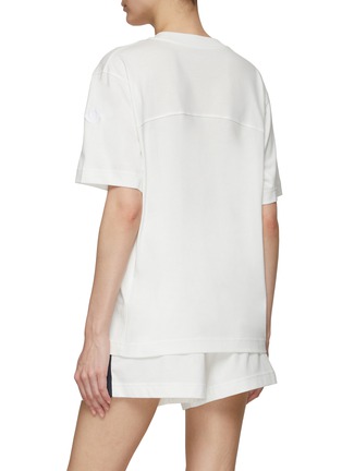 Back View - Click To Enlarge - MONCLER - Logo Stripe Appliqué Crewneck Cotton T-Shirt