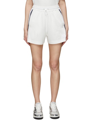 Main View - Click To Enlarge - MONCLER - Logo Stripe Toggle Elasticated Waist Cotton Shorts
