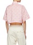 Back View - Click To Enlarge - MONCLER - Allover Logo Print Drawstring Hem Cropped Shirt