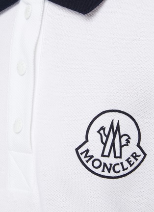  - MONCLER - Logo Embroidery Cropped Cotton Polo Shirt