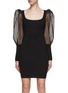 Main View - Click To Enlarge - ALICE + OLIVIA - ‘ABELLA’ PUFF SLEEVE SQUARE NECK DRESS