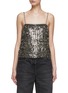 Main View - Click To Enlarge - ALICE + OLIVIA - ‘CHI’ SEQUIN FRINGE TANK TOP