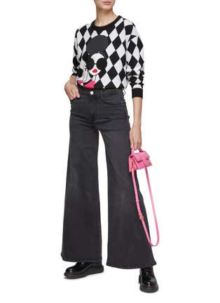 Figure View - Click To Enlarge - ALICE + OLIVIA - ‘GLEESON’ APPLIQUE STACE LONG SLEEVE PULLOVER