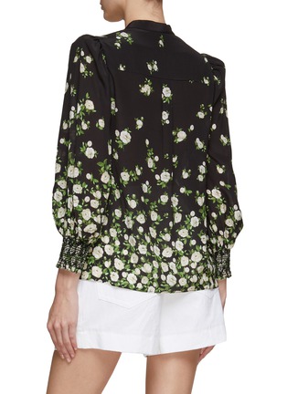 Back View - Click To Enlarge - ALICE + OLIVIA - ‘SHEILA’ LONG BALLOON SLEEVE FLORAL PRINT TOP