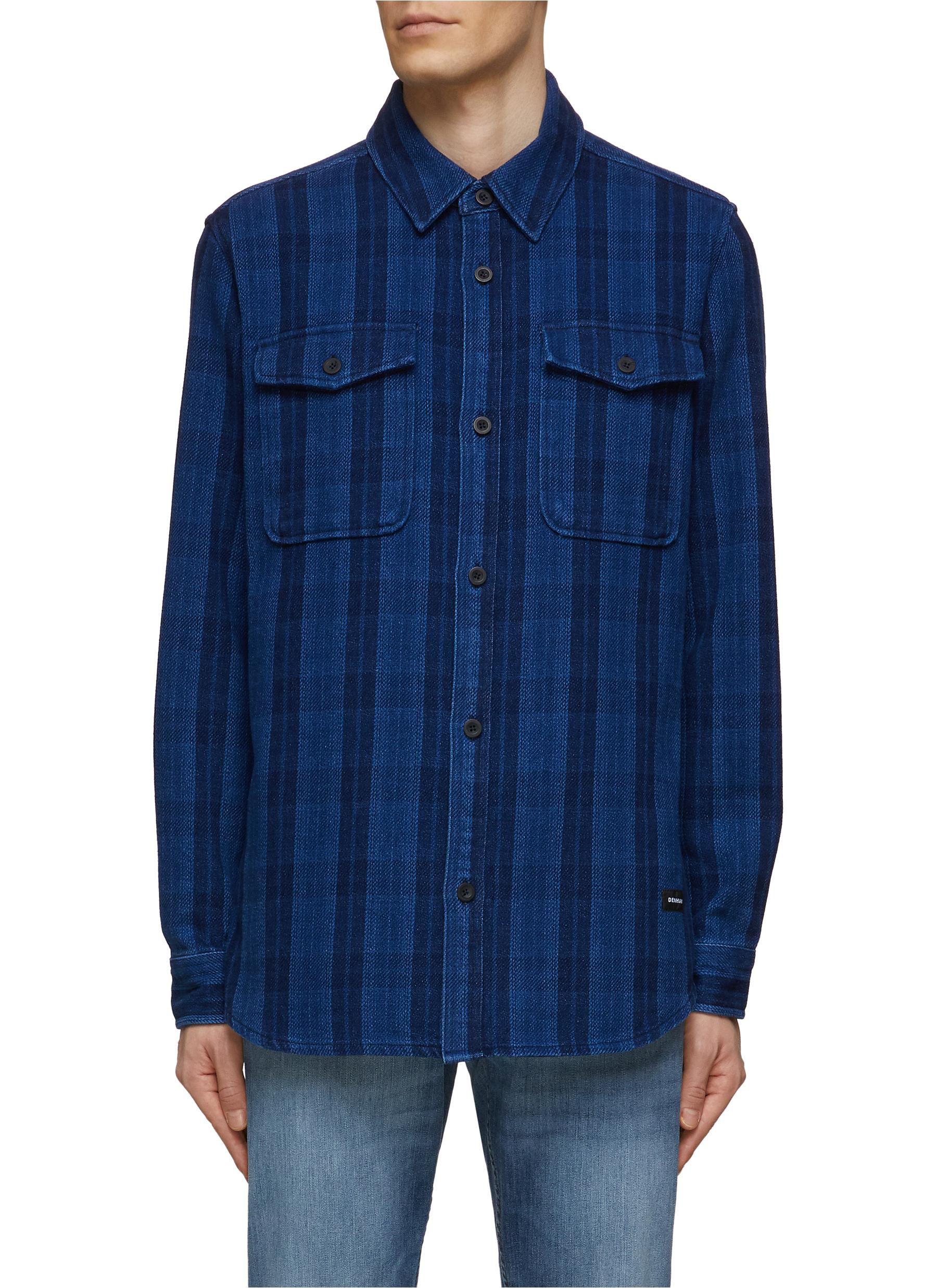 DENHAM ‘BRANSON' FLAP CHEST POCKET CHECK PLAID OVERSHIRT