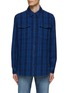 Main View - Click To Enlarge - DENHAM - ‘BRANSON’ FLAP CHEST POCKET CHECK PLAID OVERSHIRT