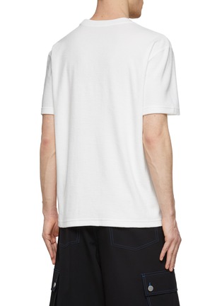 Back View - Click To Enlarge - MONCLER - Bicolour Silhouette Logo Embroidery Crewneck Short Sleeve T-Shirt