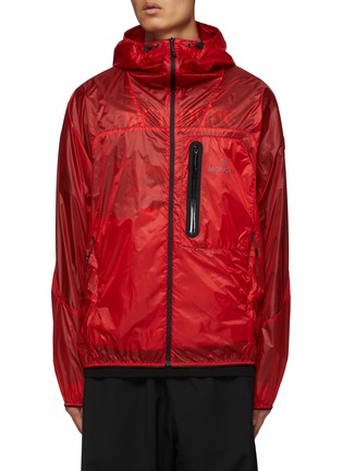 Main View - Click To Enlarge - MONCLER - ‘Diadem’ Packable Logo Print Lounge Saison Windbreaker