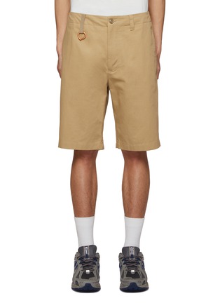 Main View - Click To Enlarge - MONCLER - Silhouette Logo Carabiner Cotton Bermuda Shorts