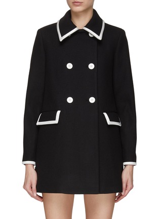 Main View - Click To Enlarge - ALICE & OLIVIA - ‘YULISSA’ DOUBLE BREASTED FLAP POCKET COAT