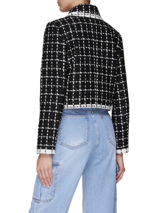 Back View - Click To Enlarge - ALICE + OLIVIA - ‘RENAE’ COMBO COLLAR CROPPED TWEED JACKET