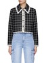Main View - Click To Enlarge - ALICE + OLIVIA - ‘RENAE’ COMBO COLLAR CROPPED TWEED JACKET