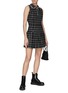 Figure View - Click To Enlarge - ALICE + OLIVIA - ‘ELLIS’ BUTTON FRONT BOW DETAIL TWEED MINI DRESS