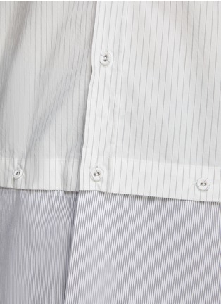  - THE VIRIDI-ANNE - Detachable Panel Striped Button Up Shirt