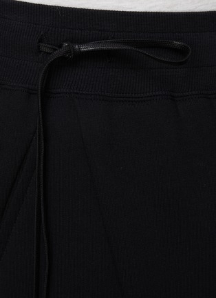  - THE VIRIDI-ANNE - Zip Pocket Wrap Front Cotton Sweat Shorts