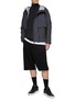 Figure View - Click To Enlarge - THE VIRIDI-ANNE - Zip Pocket Wrap Front Cotton Sweat Shorts