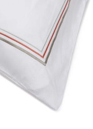 Detail View - Click To Enlarge - RIVOLTA CARMIGNANI  - ‘Crystal Sartorial‘ Embroidered Pillow Case Pair — Grigio Perla