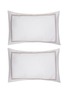 Main View - Click To Enlarge - RIVOLTA CARMIGNANI  - ‘Crystal Sartorial‘ Embroidered Pillow Case Pair — Grigio Perla