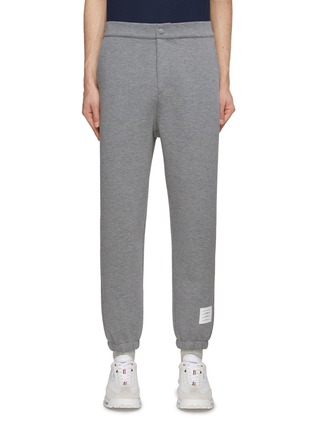 Main View - Click To Enlarge - THOM BROWNE - Logo Patch Double Face Cotton Sweatpants
