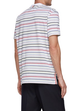 Back View - Click To Enlarge - THOM BROWNE  - Striped Crewneck Short Sleeve Cotton T-Shirt