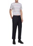 Figure View - Click To Enlarge - THOM BROWNE - Striped Crewneck Short Sleeve Cotton T-Shirt