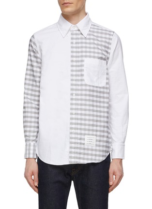 Main View - Click To Enlarge - THOM BROWNE  - Gingham Check Panel Cotton Shirt