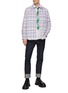 Figure View - Click To Enlarge - THOM BROWNE  - Gingham Check Panel Cotton Shirt