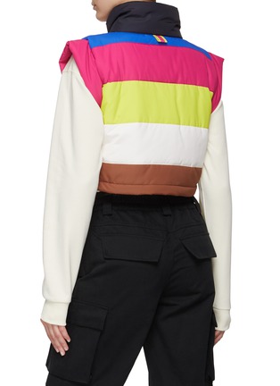 Back View - Click To Enlarge - BEACH RIOT - CAP SLEEVE HIGH COLLAR PUFFER VEST