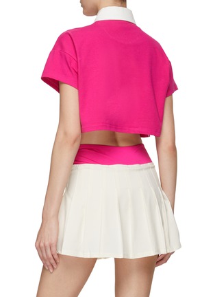 Back View - Click To Enlarge - BEACH RIOT - ‘WILLA’ SHORT SLEEVE CROPPED POLO TOP