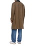 Back View - Click To Enlarge - MAISON MARGIELA - Single Breasted Contrast Collar Wool Overcoat