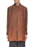 Main View - Click To Enlarge - MAISON MARGIELA - Geometric Print Rolled Cuff Silk Button Up Shirt
