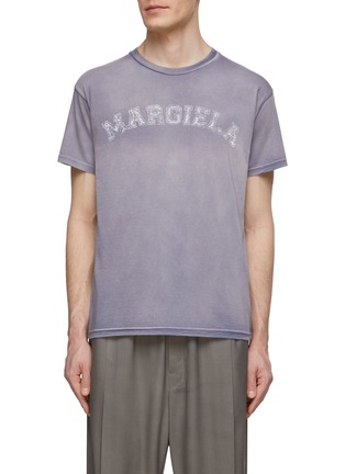 Main View - Click To Enlarge - MAISON MARGIELA - Varsity Logo Print Washed Crewneck T-Shirt