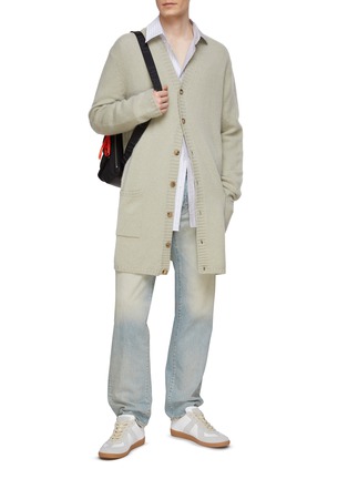 Figure View - Click To Enlarge - MAISON MARGIELA - V-Neck Button Front Wool Knit Long Cardigan