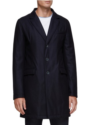 Detail View - Click To Enlarge - HERNO - BUTTON ZIP FRONT FLAP POCKET DETACHABLE BIB LAYERED CASHMERE PADDED COAT