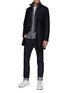 Figure View - Click To Enlarge - HERNO - BUTTON ZIP FRONT FLAP POCKET DETACHABLE BIB LAYERED CASHMERE PADDED COAT