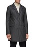 HERNO - BUTTON ZIP FRONT FLAP POCKET DETACHABLE BIB LAYERED CASHMERE PADDED COAT