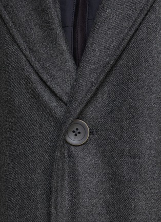  - HERNO - BUTTON ZIP FRONT FLAP POCKET DETACHABLE BIB LAYERED CASHMERE PADDED COAT