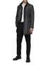 HERNO - BUTTON ZIP FRONT FLAP POCKET DETACHABLE BIB LAYERED CASHMERE PADDED COAT