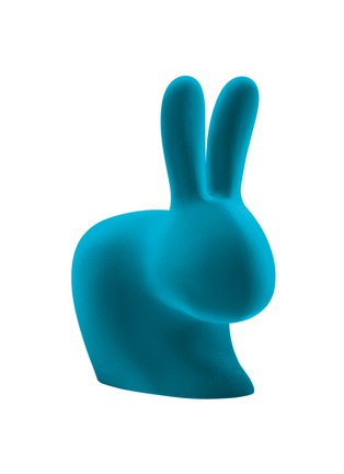 Detail View - Click To Enlarge - QEEBOO - VELVET FINISH RABBIT CHAIR BABY — TURQUOISE
