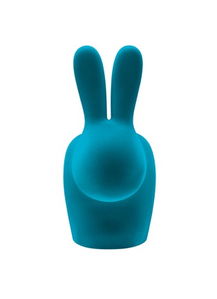 Detail View - Click To Enlarge - QEEBOO - VELVET FINISH RABBIT CHAIR BABY — TURQUOISE