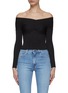 Main View - Click To Enlarge - SELF-PORTRAIT - LONG SLEEVE OFF SHOULDER KNIT TOP
