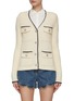 Main View - Click To Enlarge - SELF-PORTRAIT - SEQUIN CRYSTAL FAUX PEARL EMBELLISHED KNIT CARDIGAN