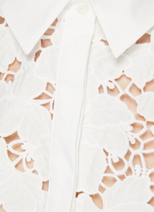  - SELF-PORTRAIT - Cotton Floral Lace Cropped Shirt