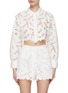 Main View - Click To Enlarge - SELF-PORTRAIT - Cotton Floral Lace Cropped Shirt
